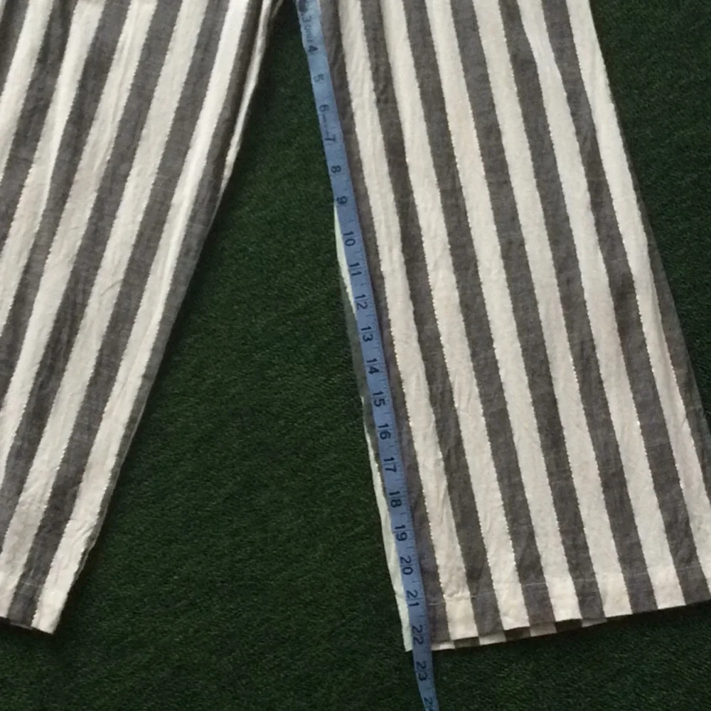 ICHI Jumpsuit Gray White Gold Stripes Size Medium 38